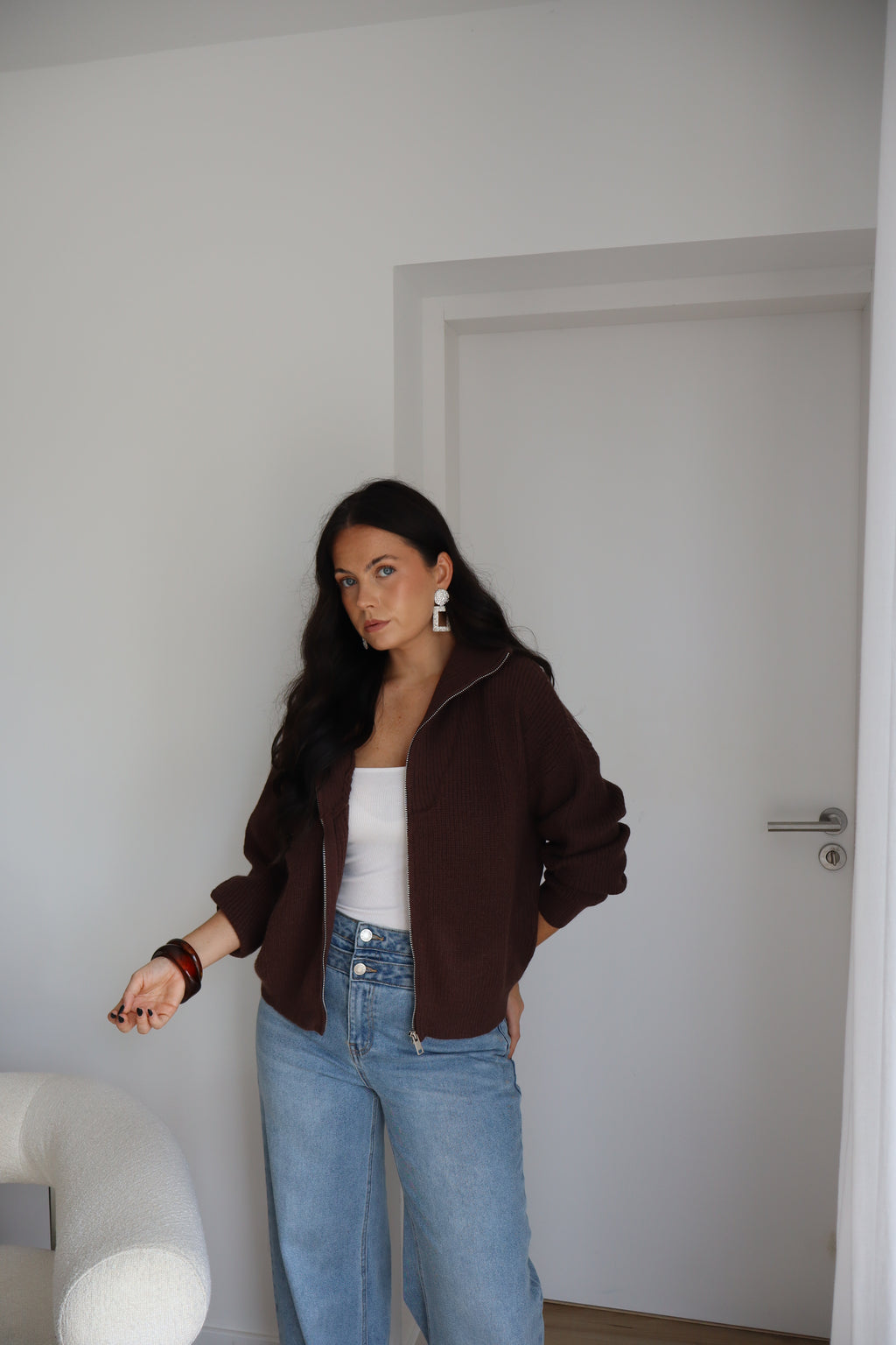 GILET NELIA MARRON