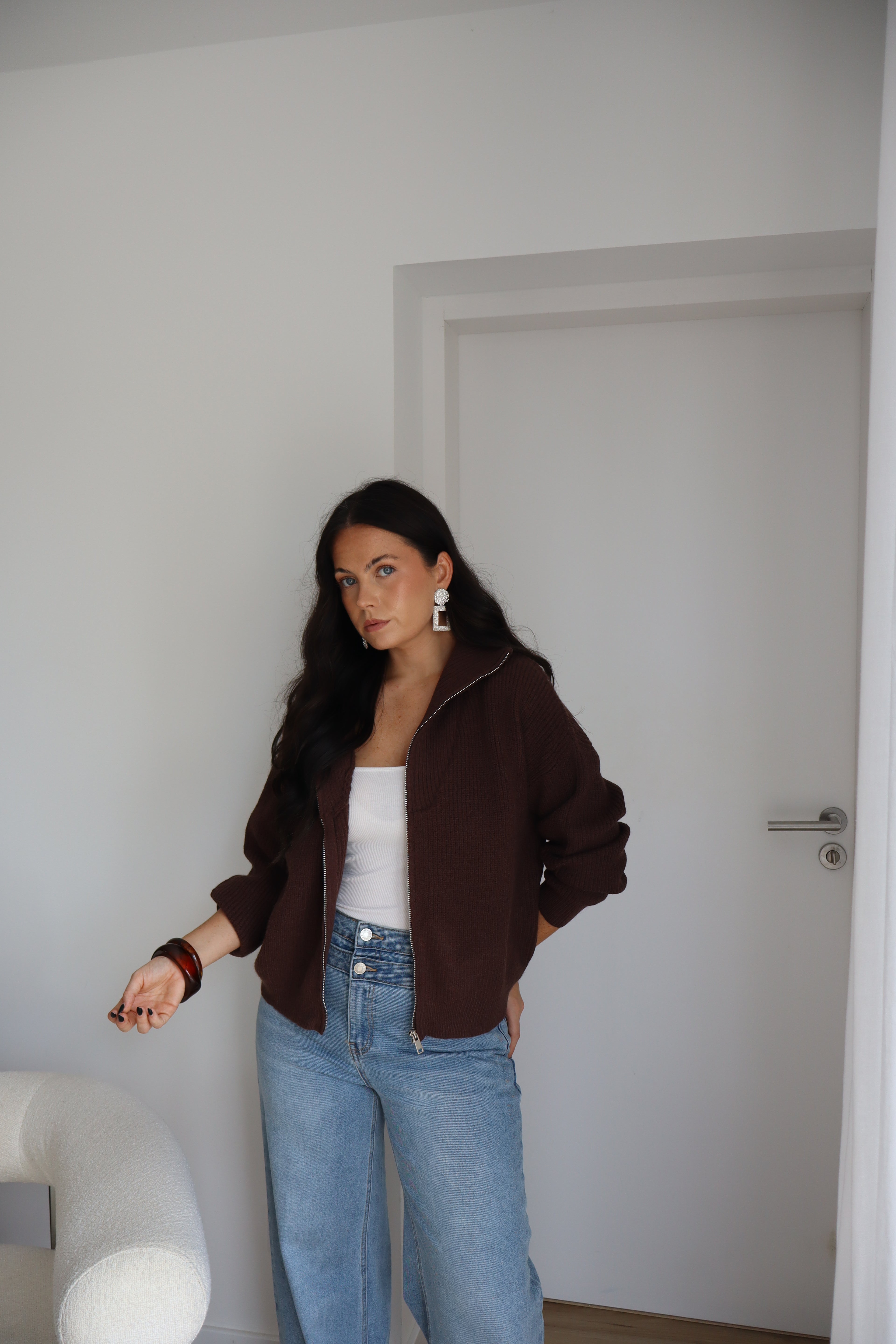 GILET NELIA MARRON