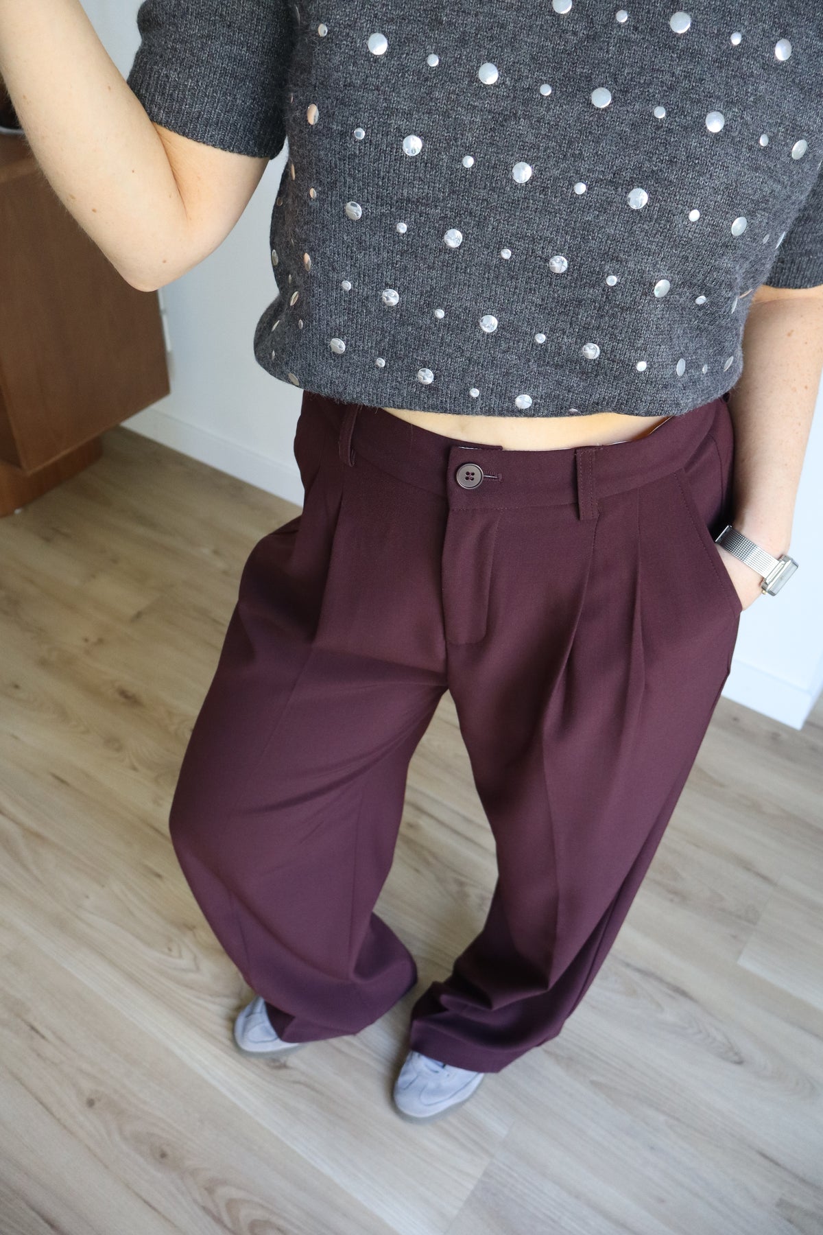 PANTALON DROIT BORDEAUX ROXANE