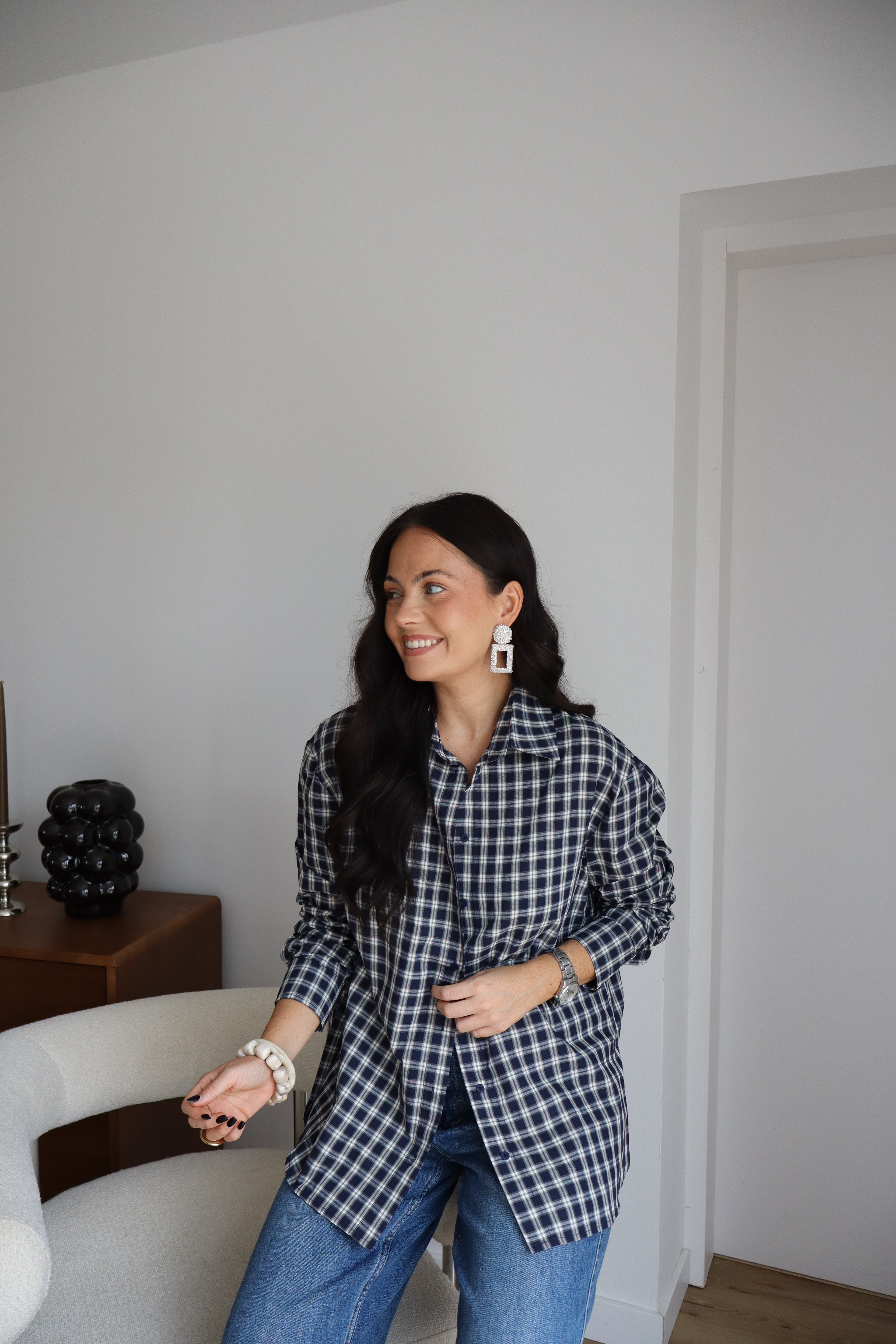 CHEMISE À CARREAUX BILLIE BLEUE