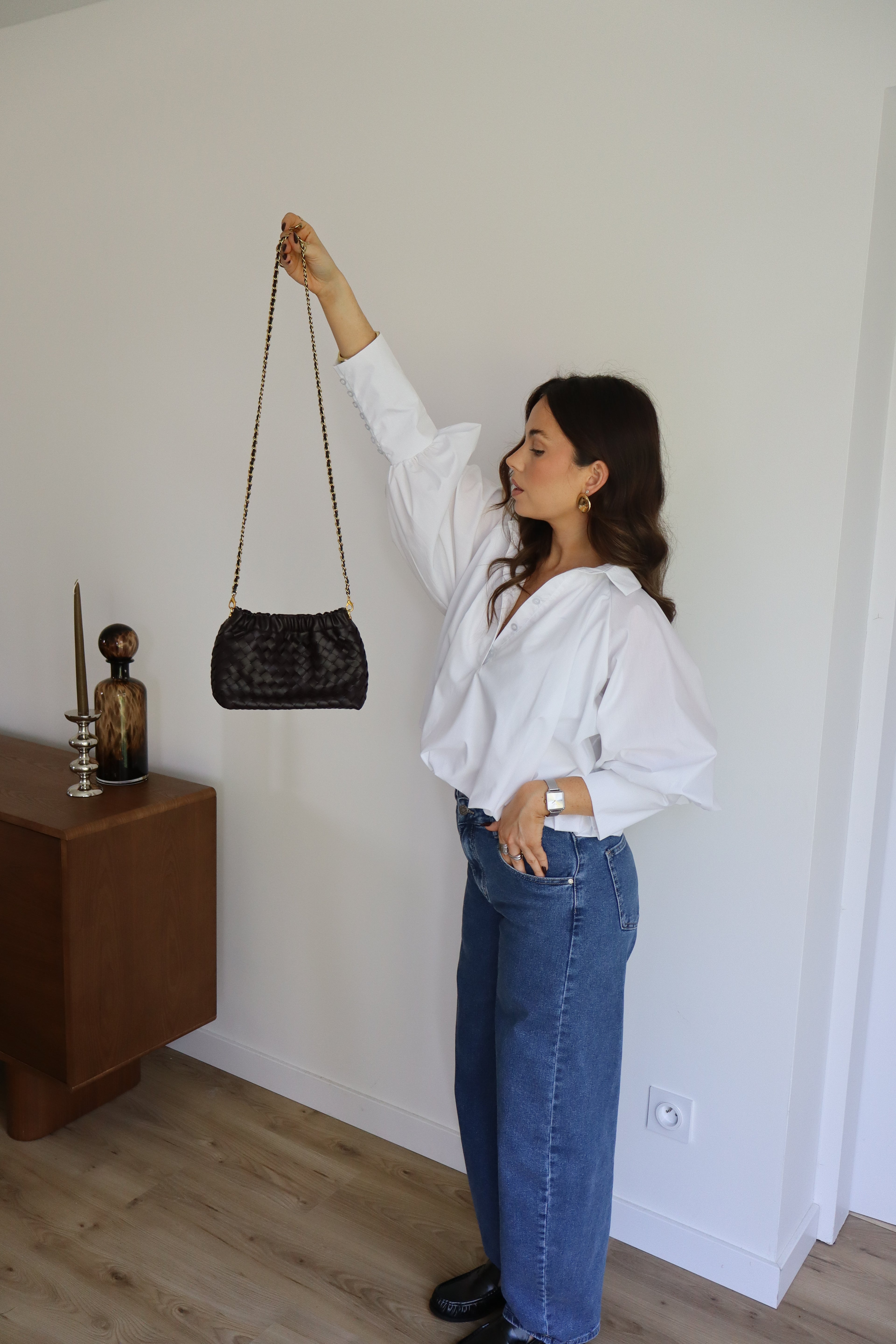 PETIT SAC TRESSÉ MARRON
