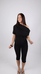 TOP ASYMÉTRIQUE CÉLINE NOIR