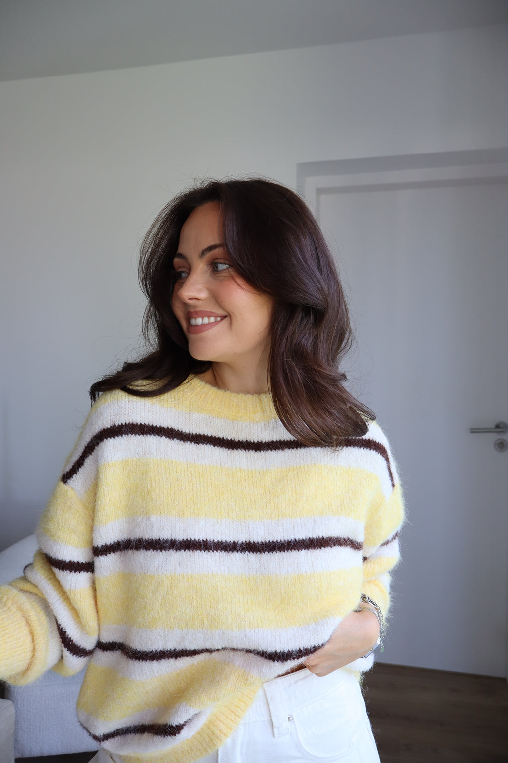 PULL RAYÉ JAUNE TALMA