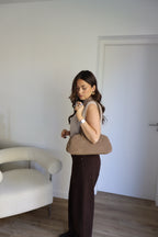 SAC BOWLING CUIR TAUPE