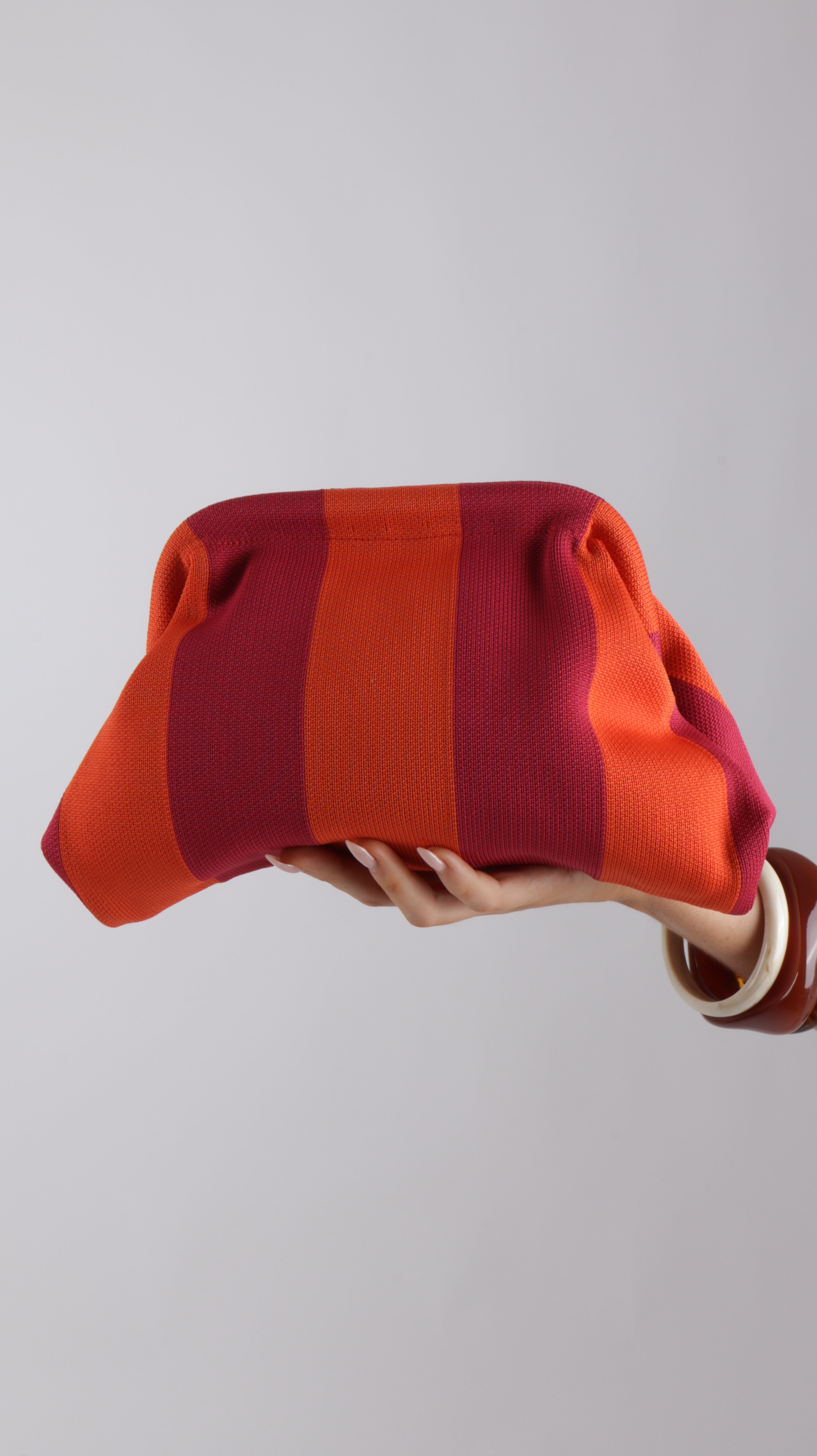 POCHETTE RAYÉE ROSE & ORANGE