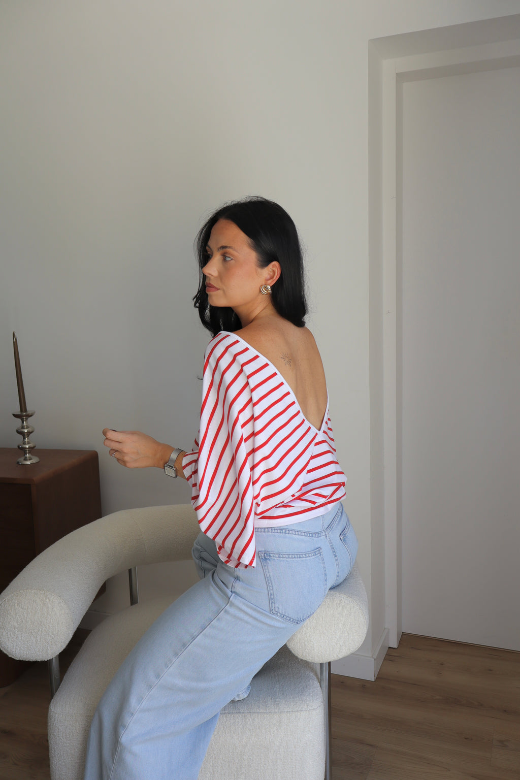 T-SHIRT EMY BLANC/ROUGE