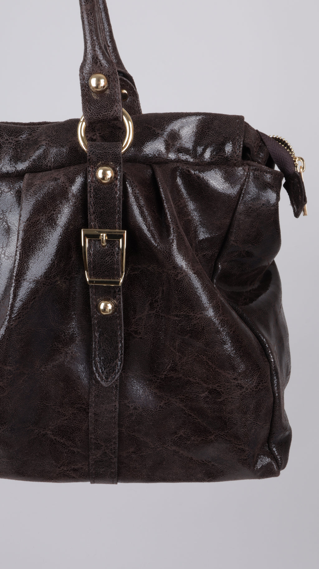SAC CUIR LOUNA MARRON