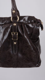 SAC CUIR LOUNA MARRON