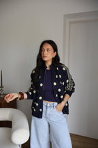GILET POIS LUCIA MARINE