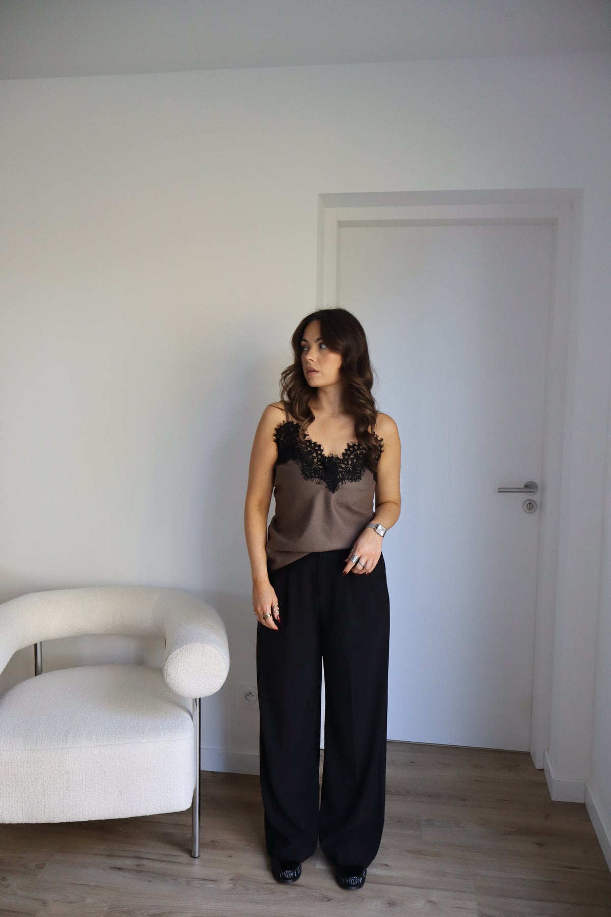 PANTALON DROIT NOIR ROXANE