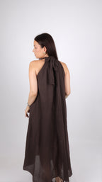 PRÉCOMMANDE - ROBE COL MONTANT LOUISE CHOCO