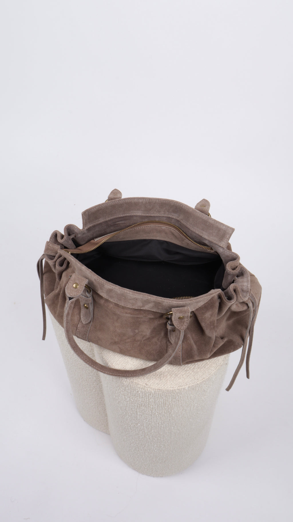 SAC SUEDE ZOÉ TAUPE