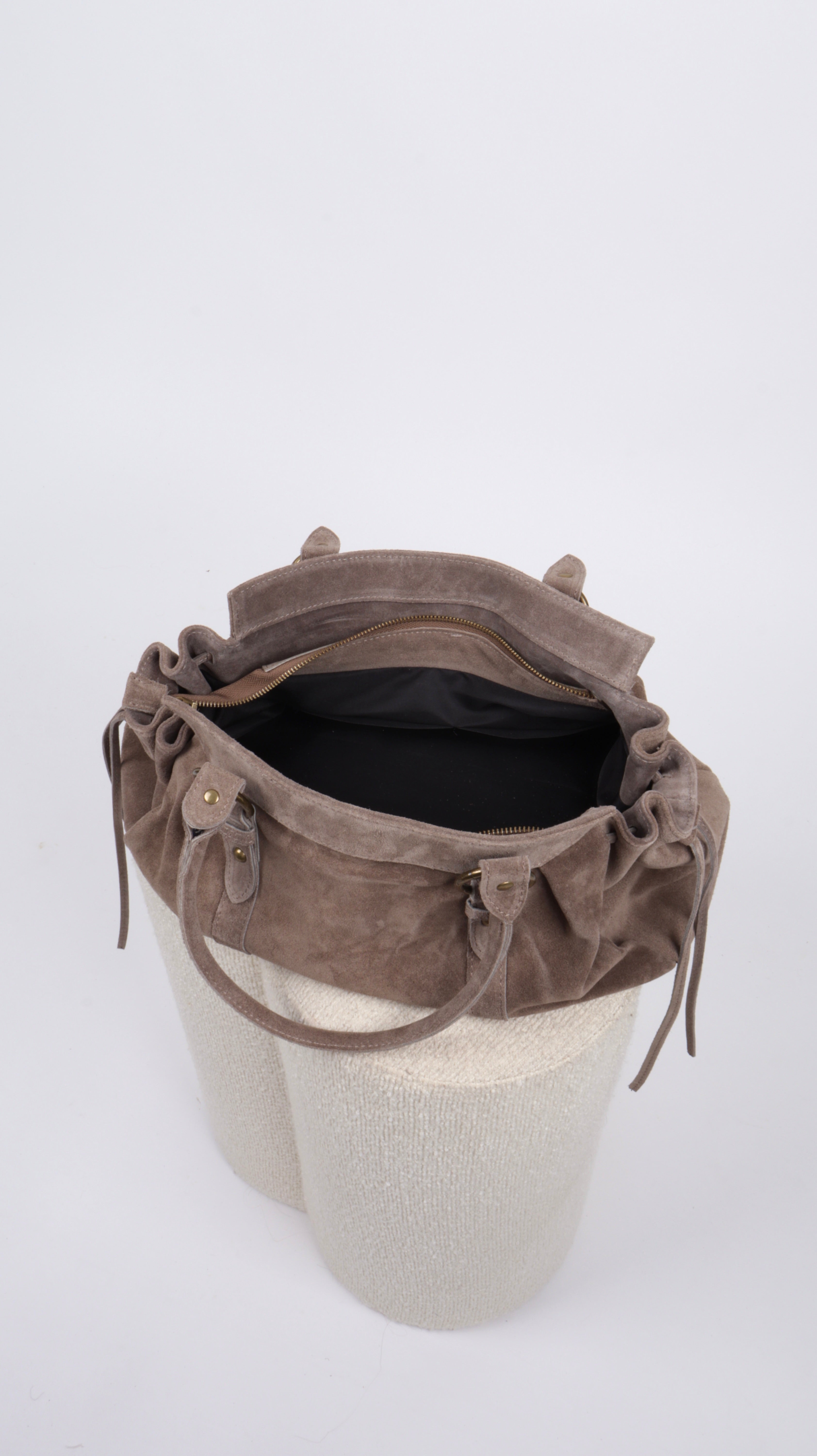 SAC SUEDE ZOÉ TAUPE