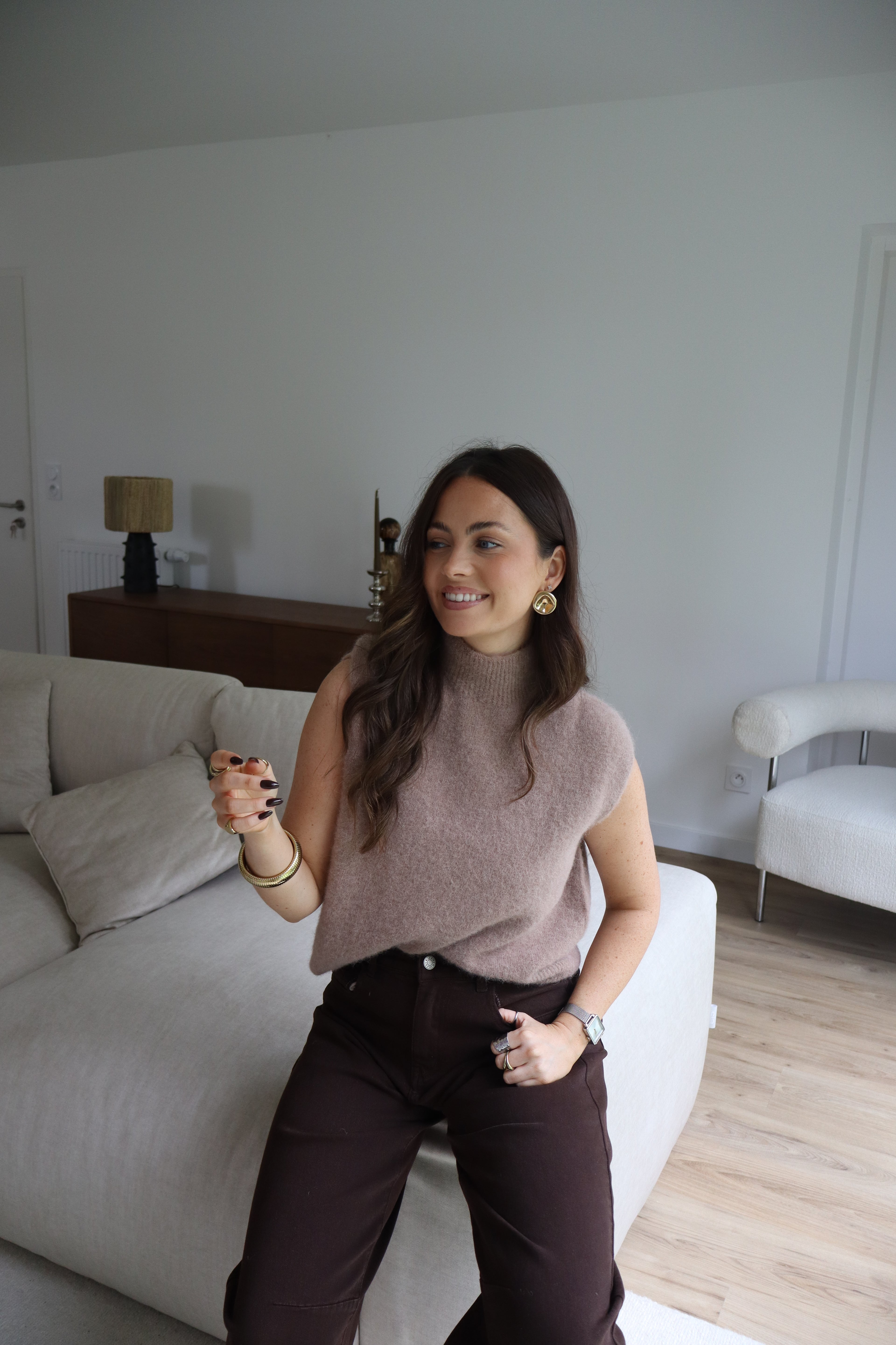 PULL TAUPE NINON