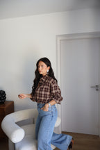 CHEMISE CARREAUX LANA MARRON