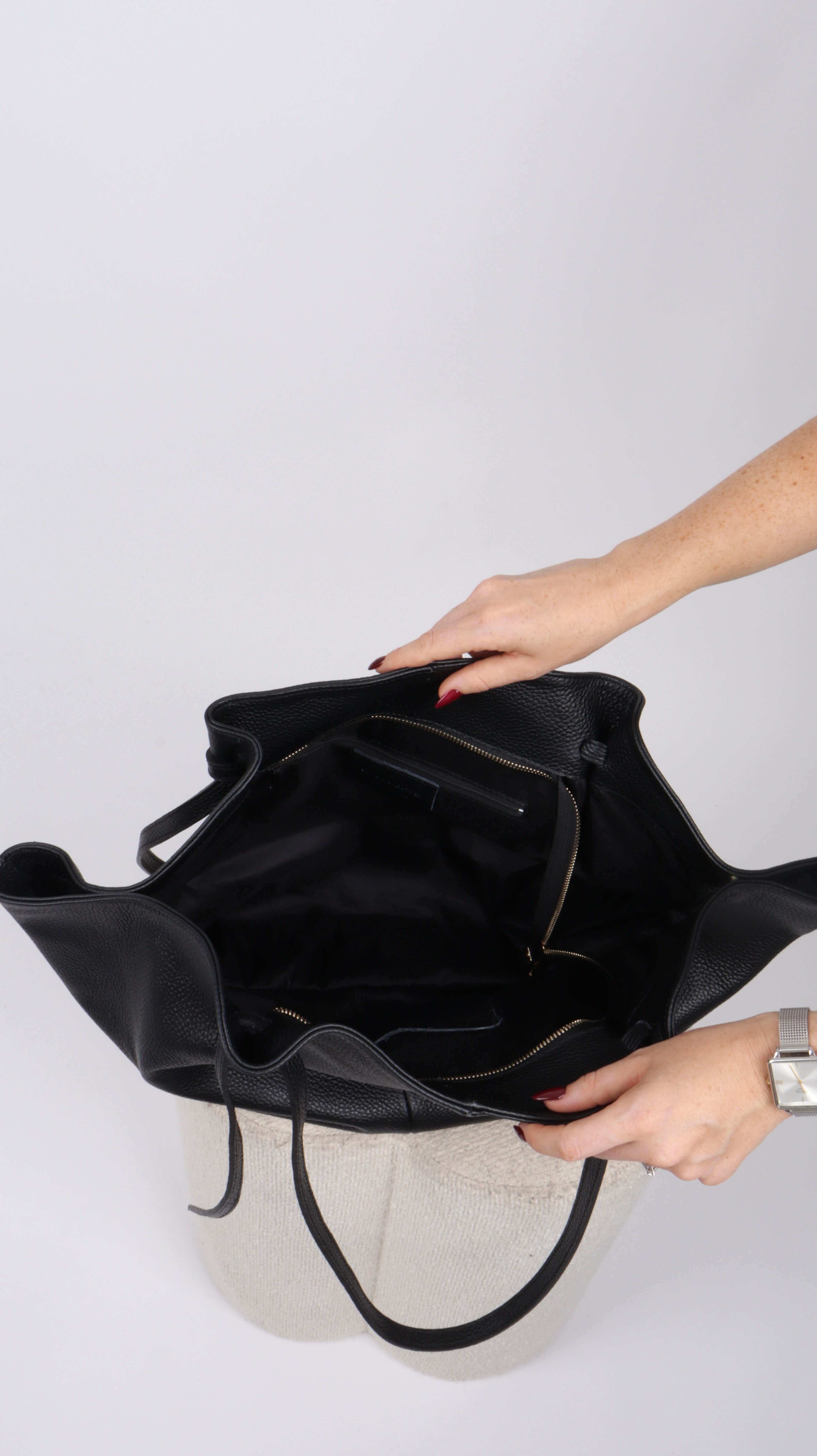 SAC CUIR PAULINE NOIR
