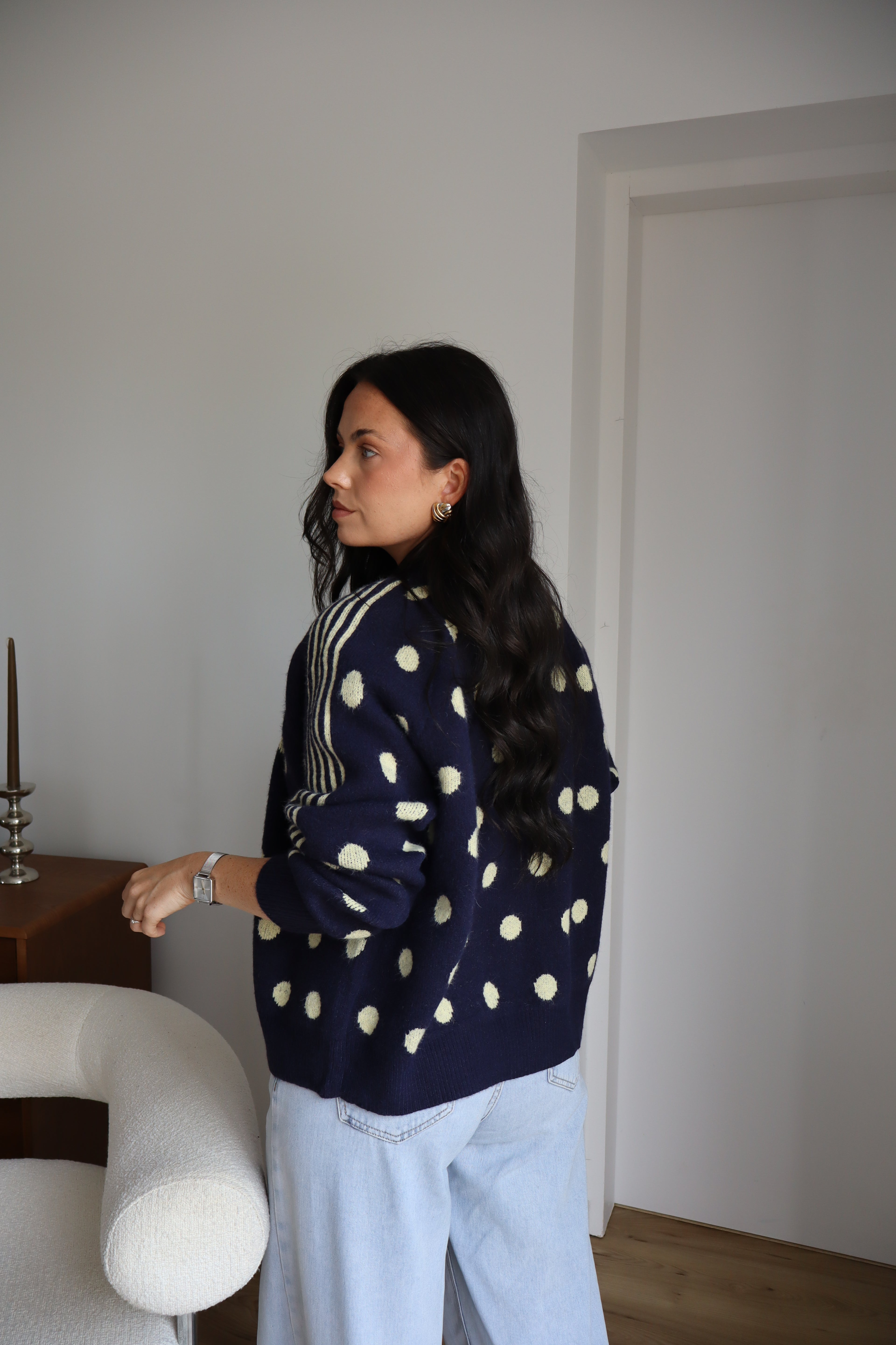 GILET POIS LUCIA MARINE