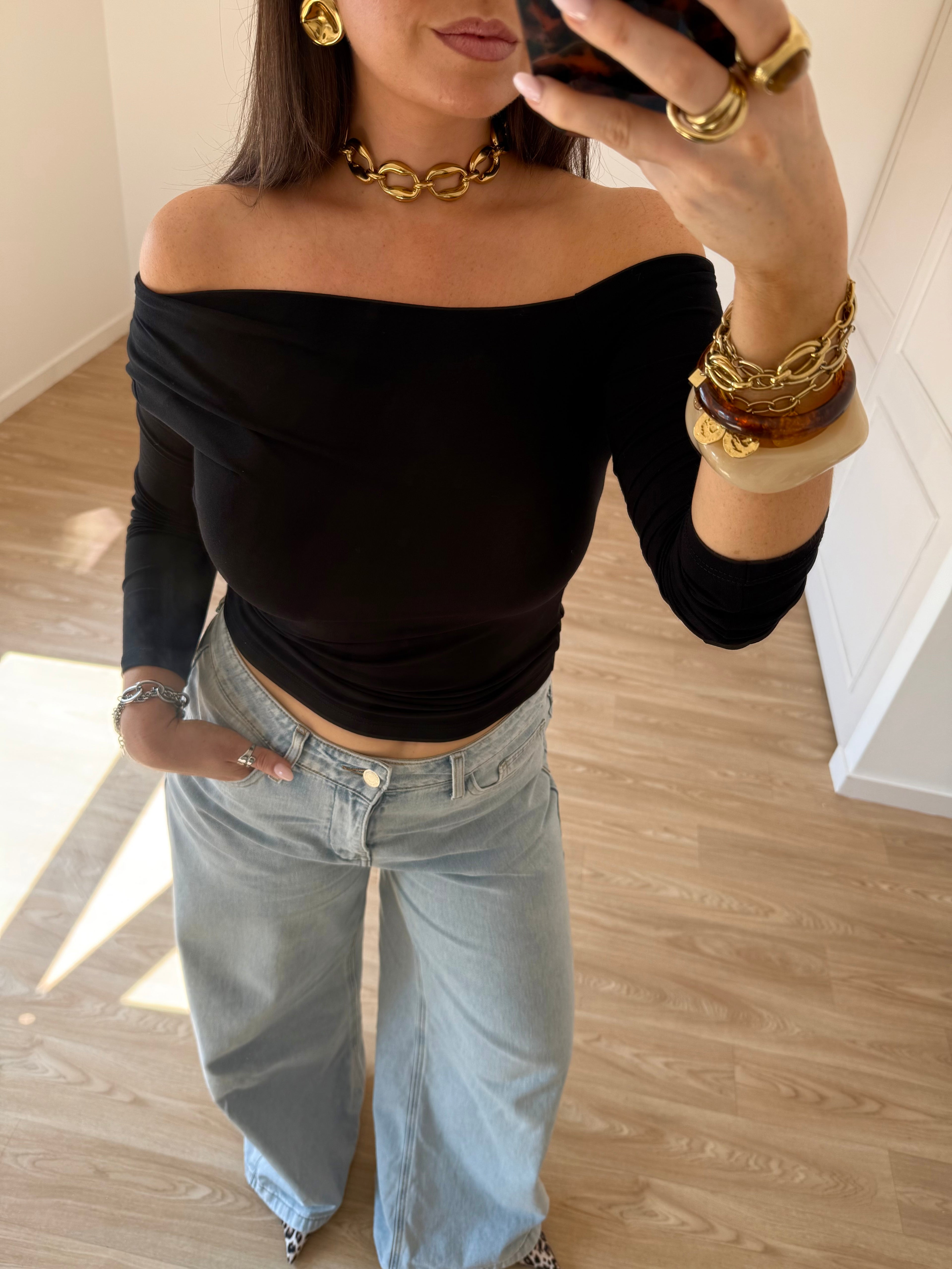 TOP ASYMÉTRIQUE NOIR