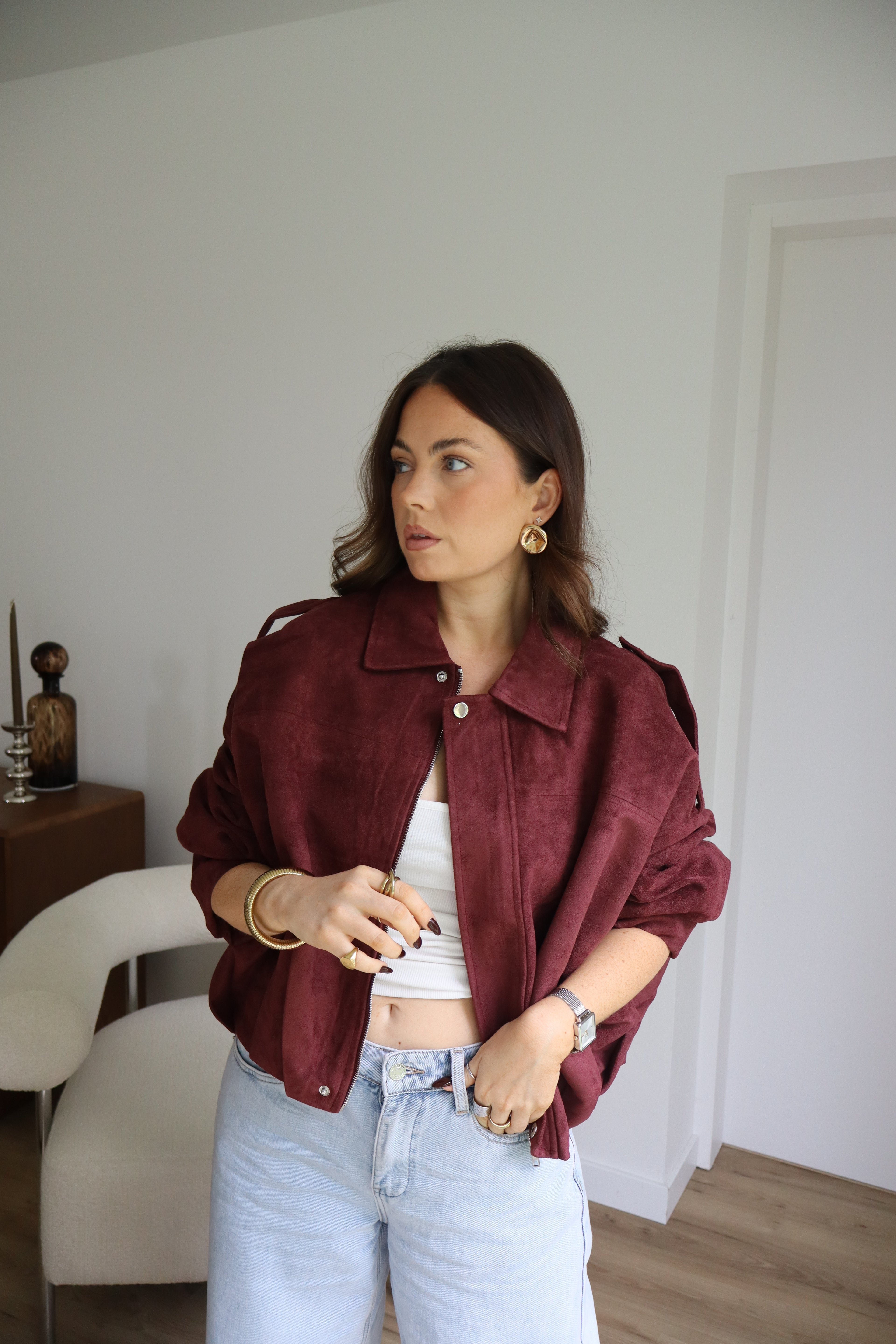 VESTE CHARLOTTE BORDEAUX