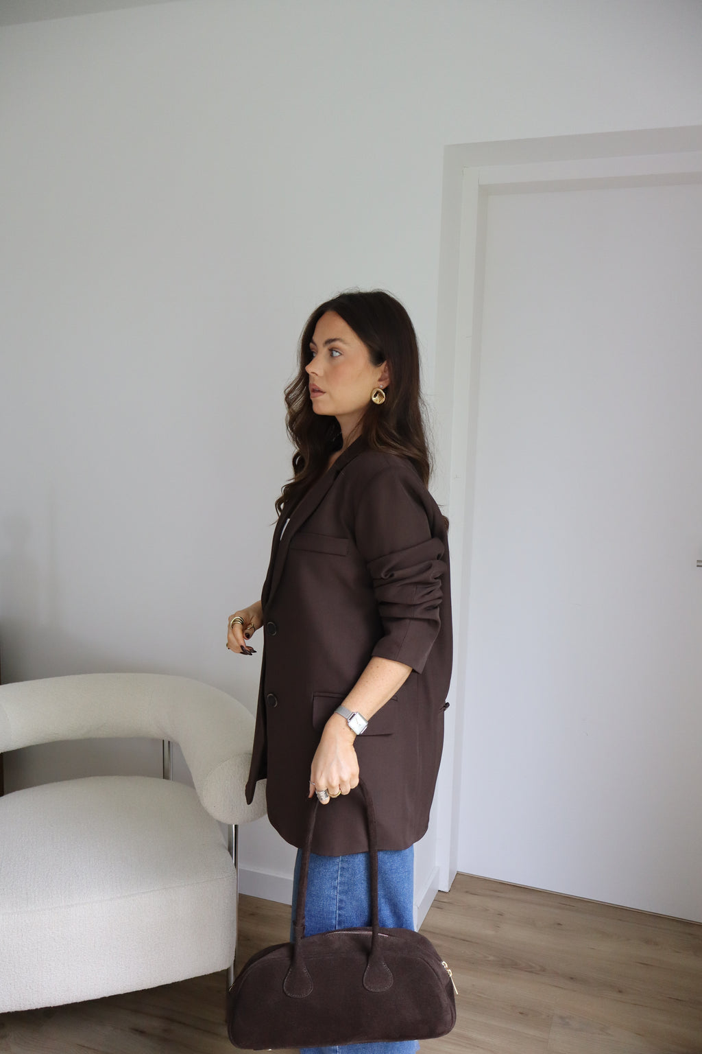 PRECOMMANDE - BLAZER MARRON FONCÉ TAO