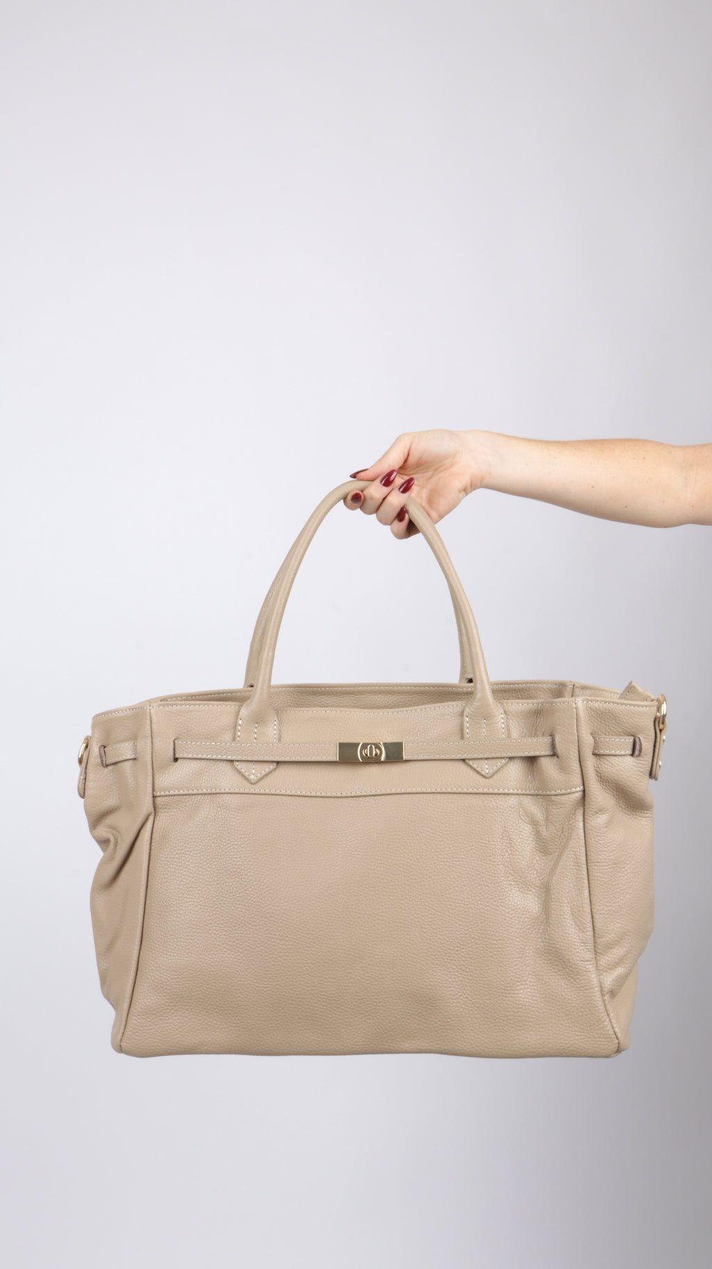 SAC CUIR ELSA TAUPE