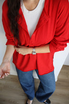 TOP À BOUTONS CHARLIE ROUGE