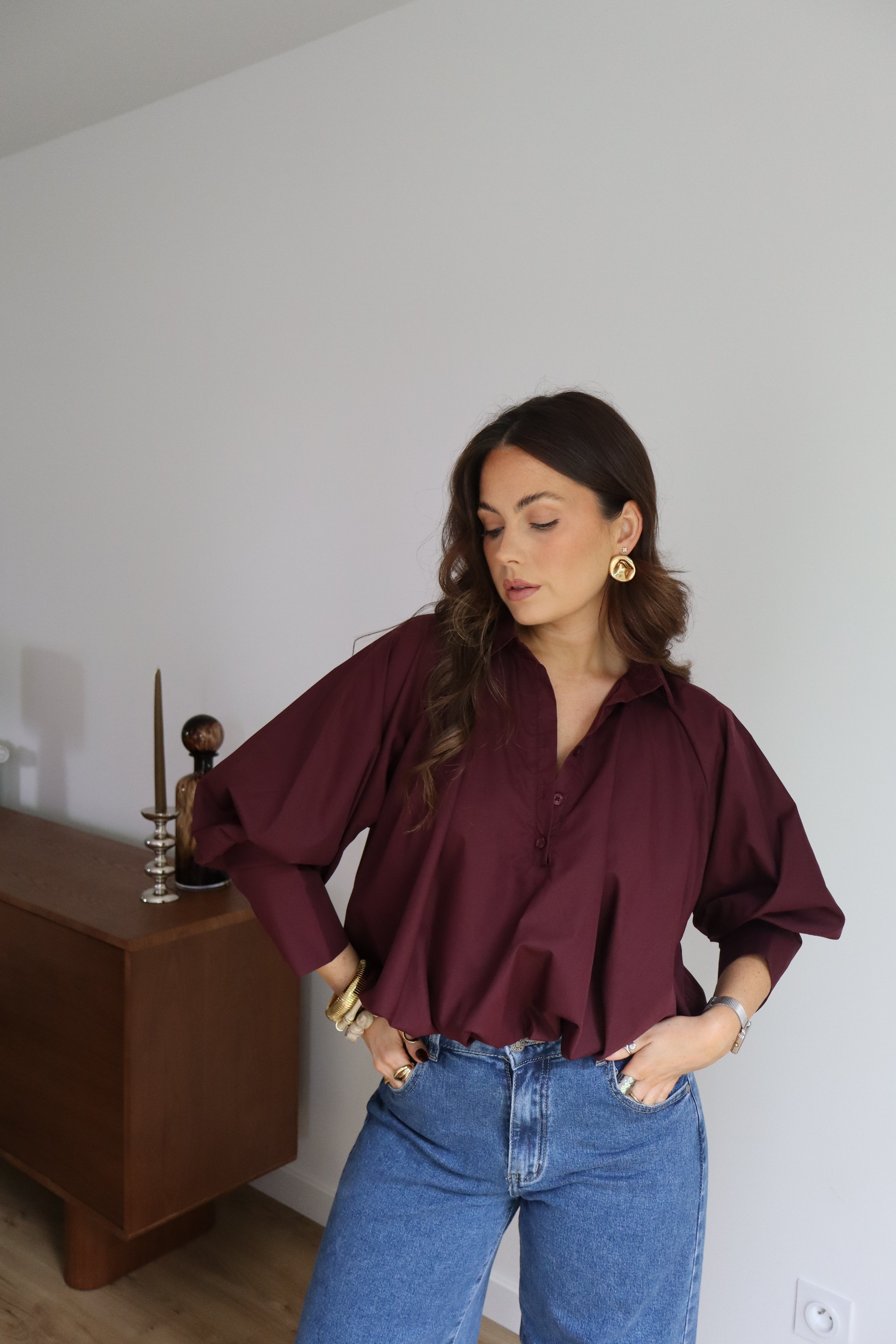 BLOUSE BOULE SARAH BORDEAUX