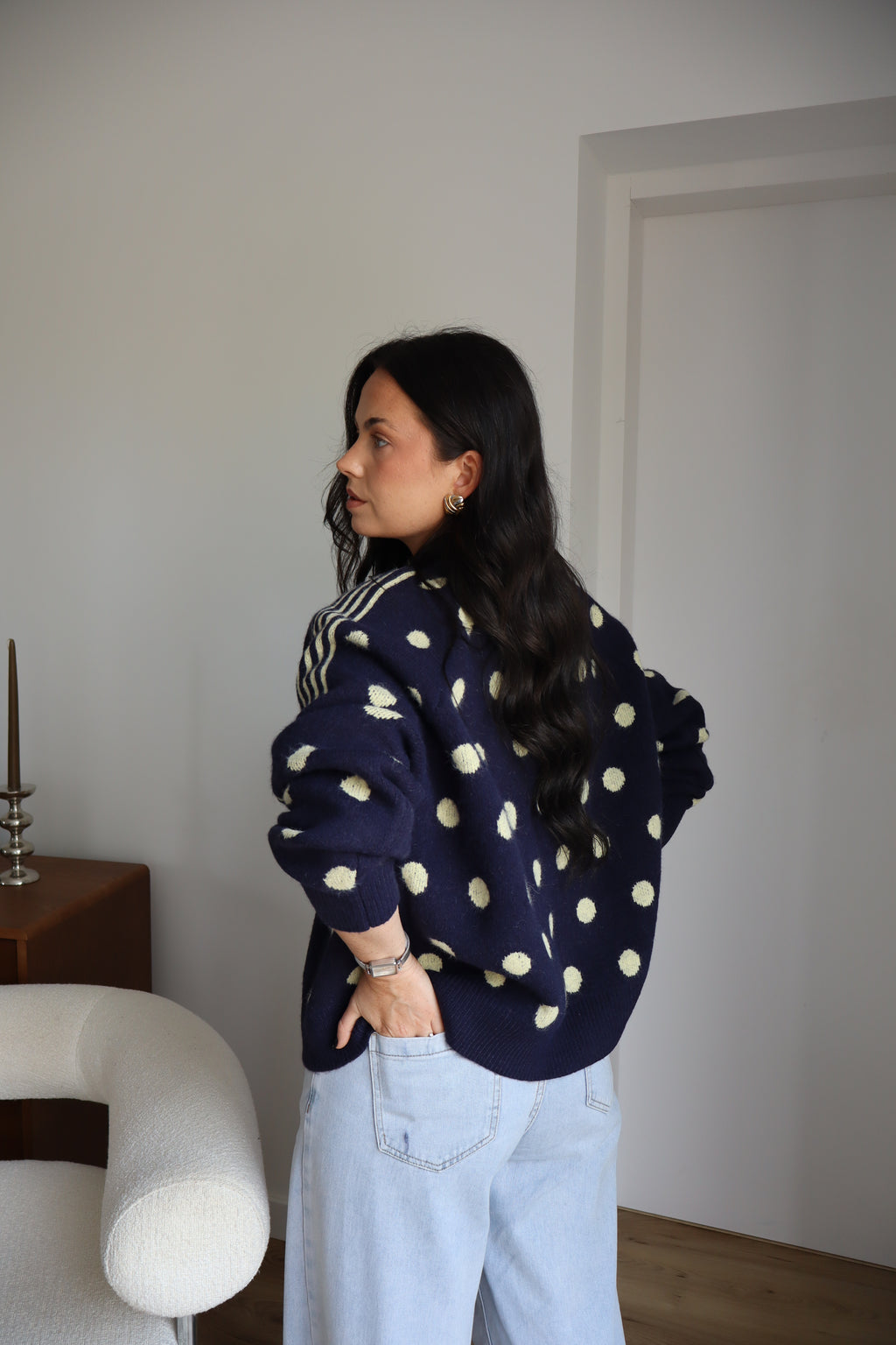 GILET POIS LUCIA MARINE
