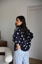 GILET POIS LUCIA MARINE