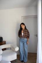 JEAN WIDE LEG MARTY BLEU