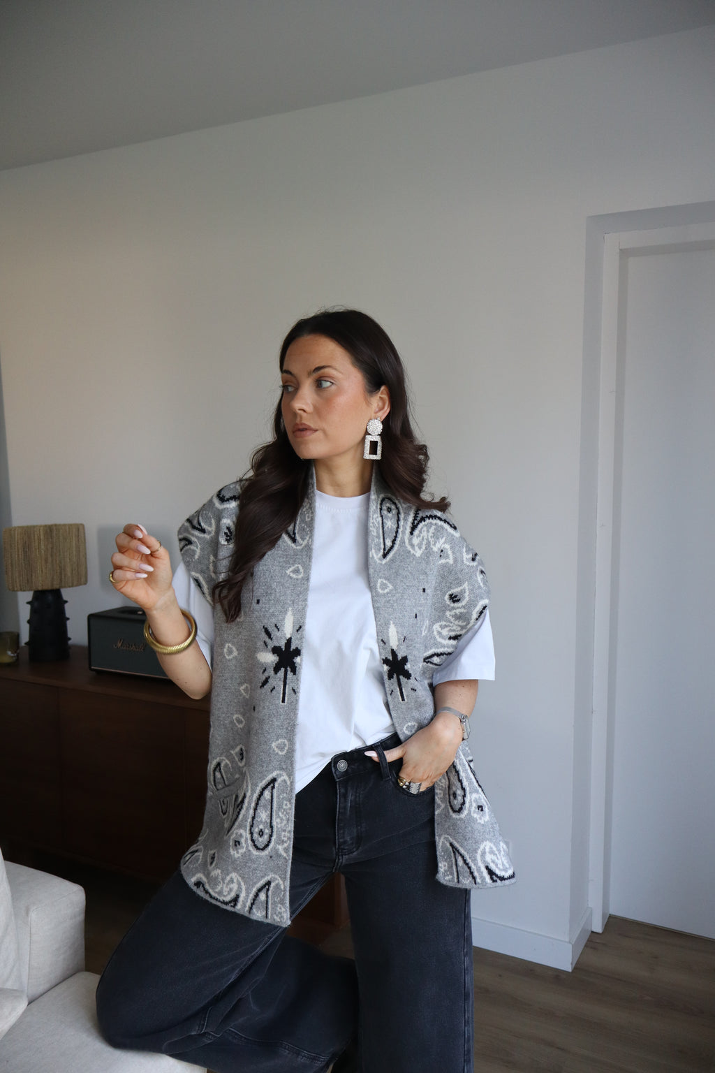 GILET BANDANA OLIVIA GRIS