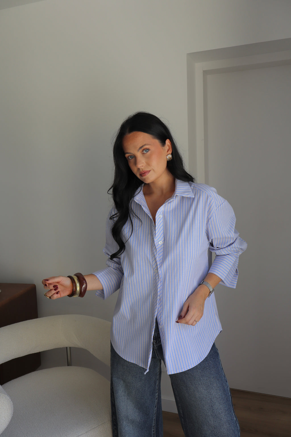 CHEMISE RAYÉE YSÉ BLEU