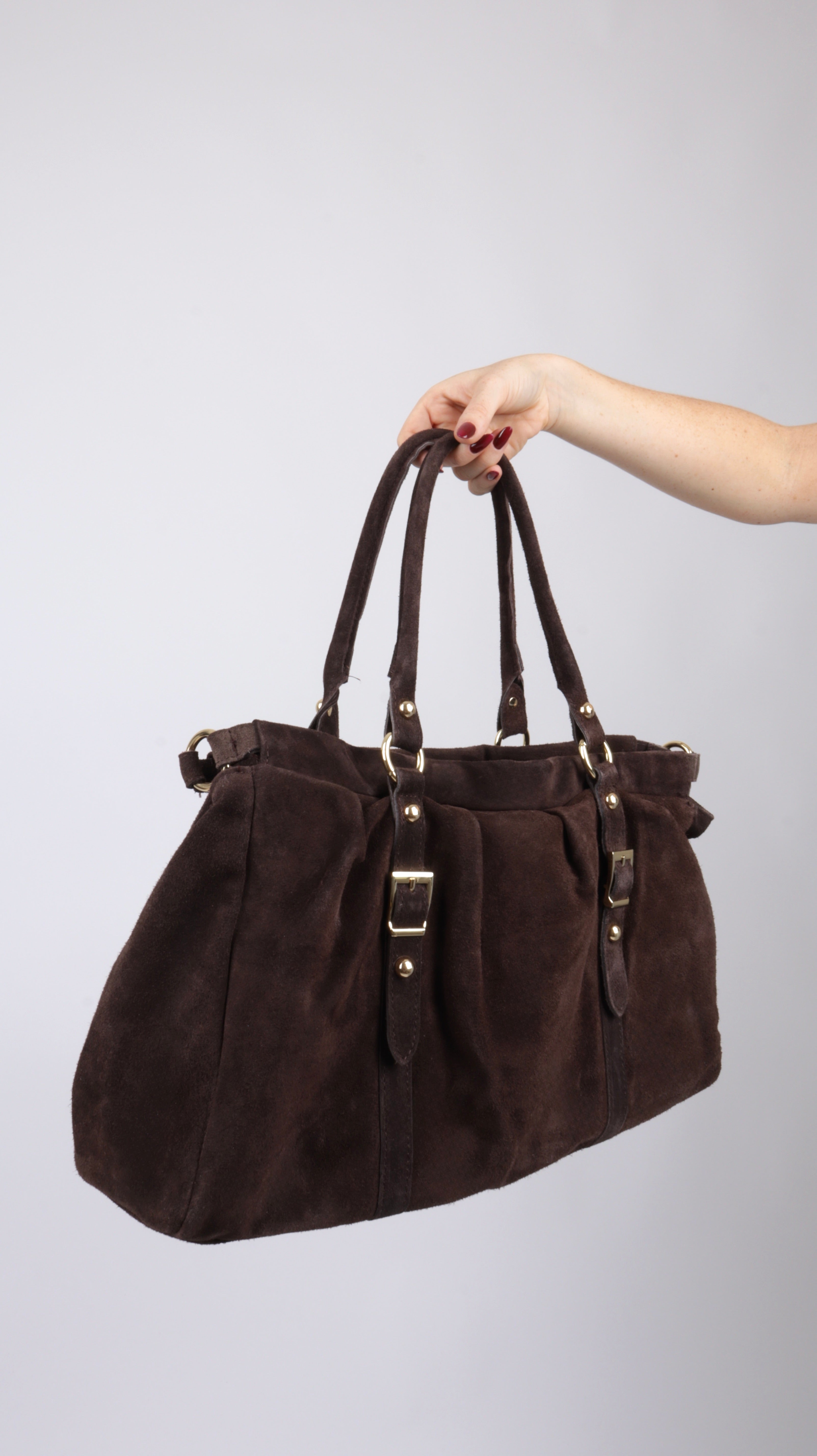 SAC SUEDE LOUNA MARRON