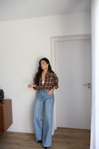 JEAN WIDE LEG MARTY BLEU