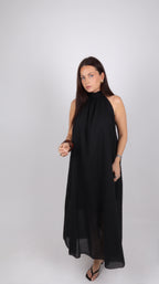 PRÉCOMMANDE - ROBE COL MONTANT LOUISE NOIRE