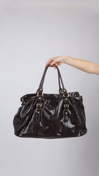 SAC CUIR LOUNA MARRON