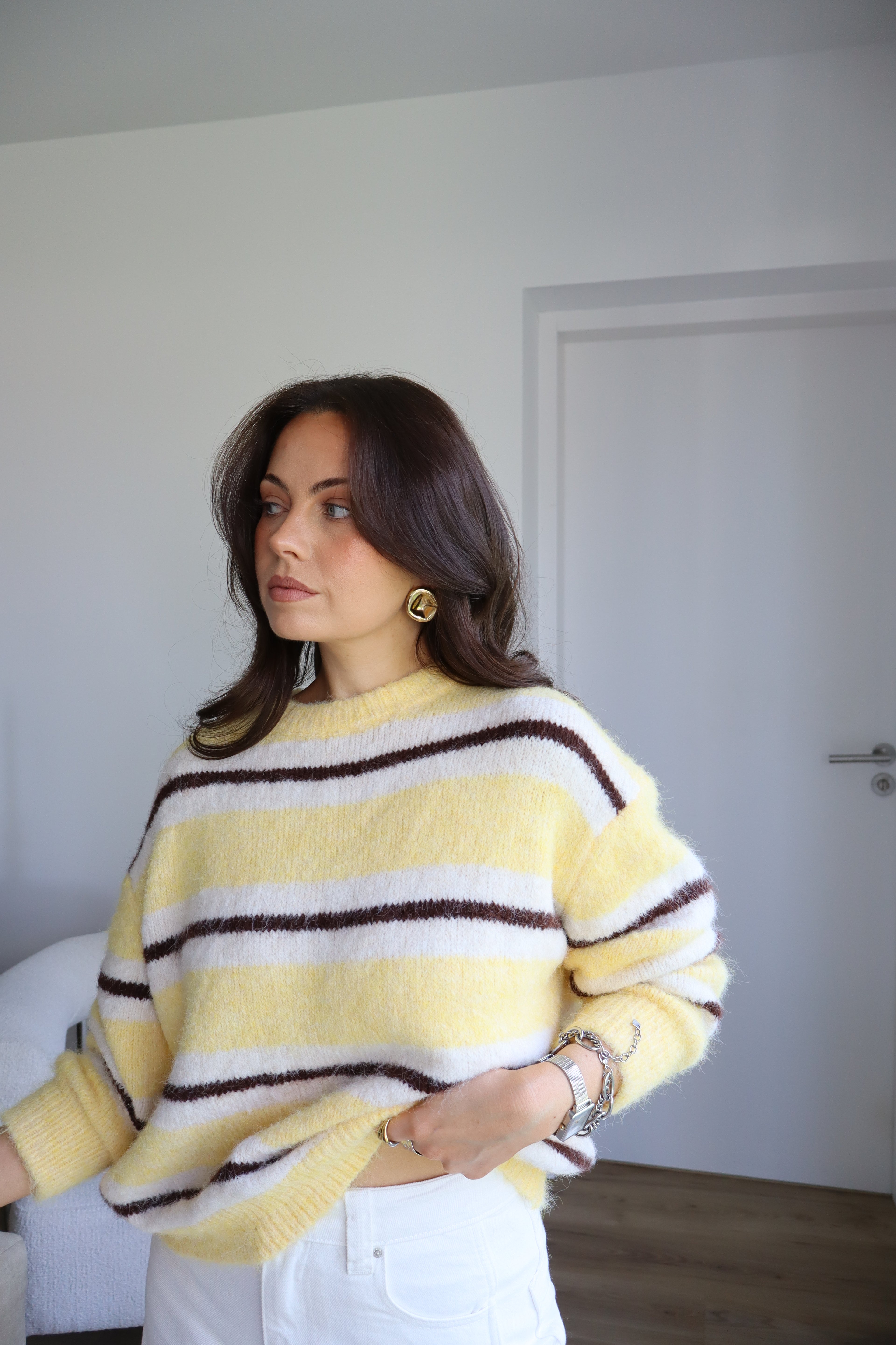 PULL RAYÉ JAUNE TALMA