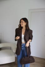 PRECOMMANDE - BLAZER MARRON FONCÉ TAO