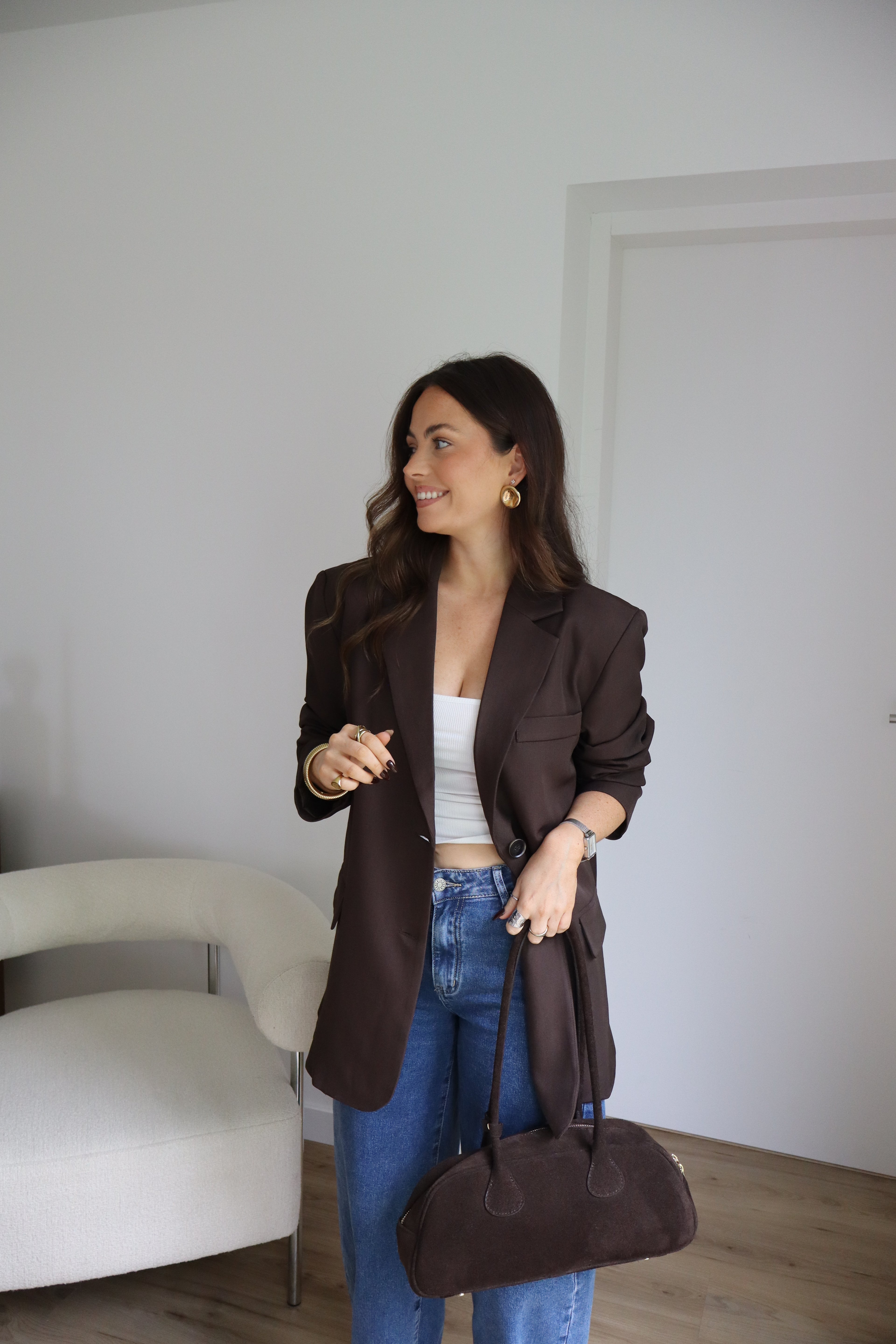 PRECOMMANDE - BLAZER MARRON FONCÉ TAO