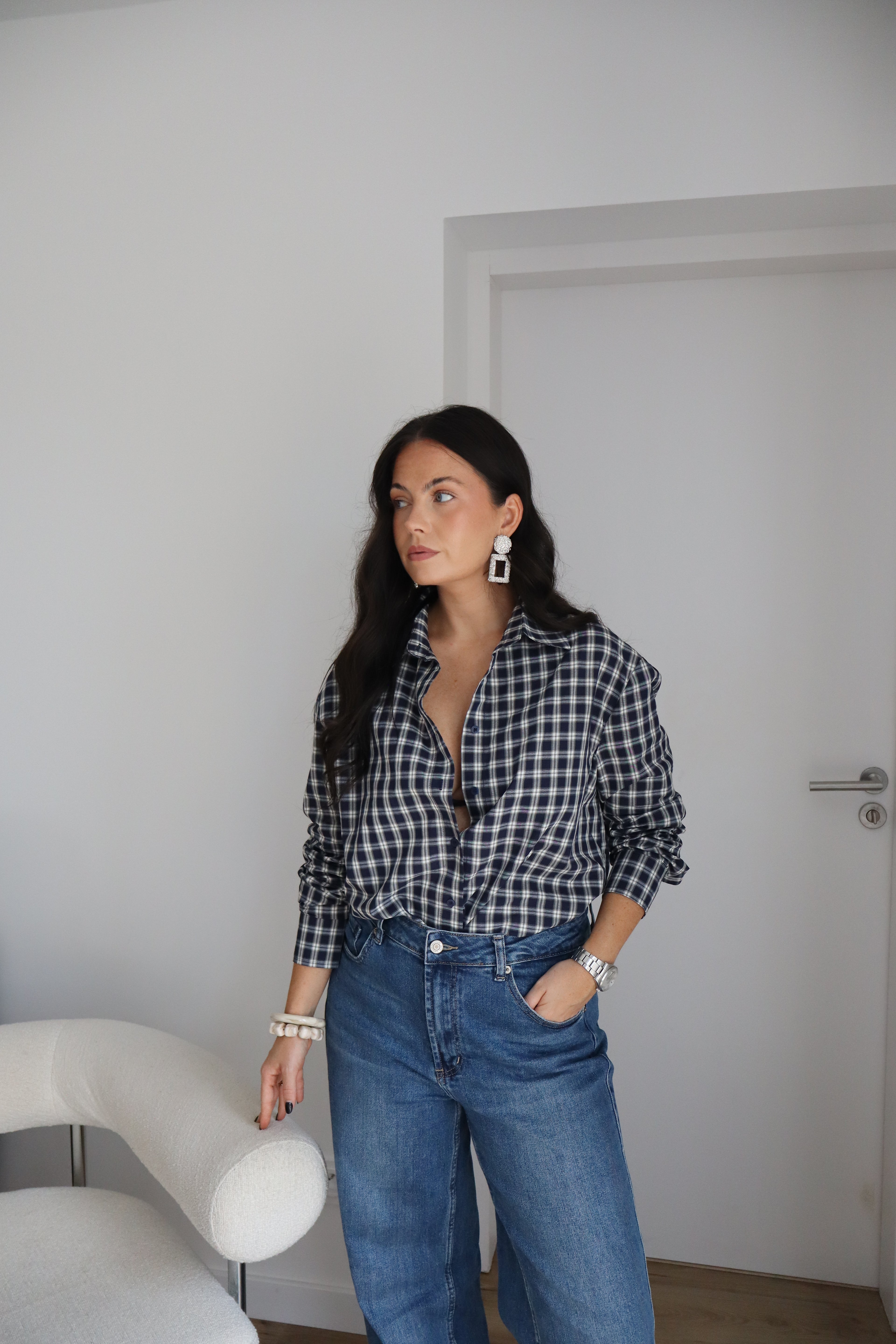 CHEMISE À CARREAUX BILLIE BLEUE