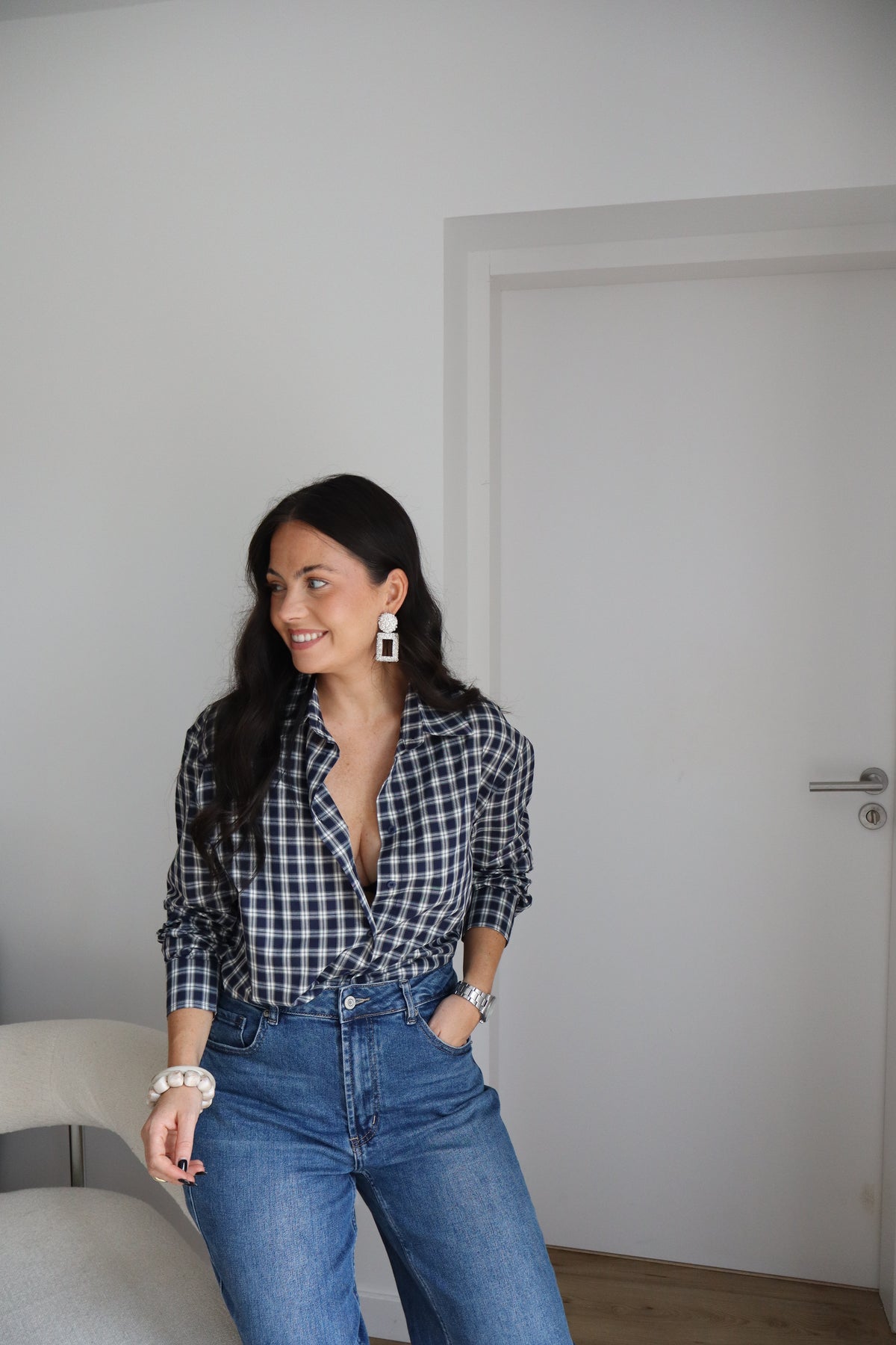 CHEMISE À CARREAUX BILLIE BLEUE