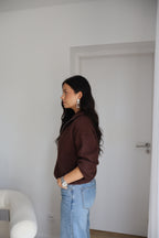 GILET NELIA MARRON
