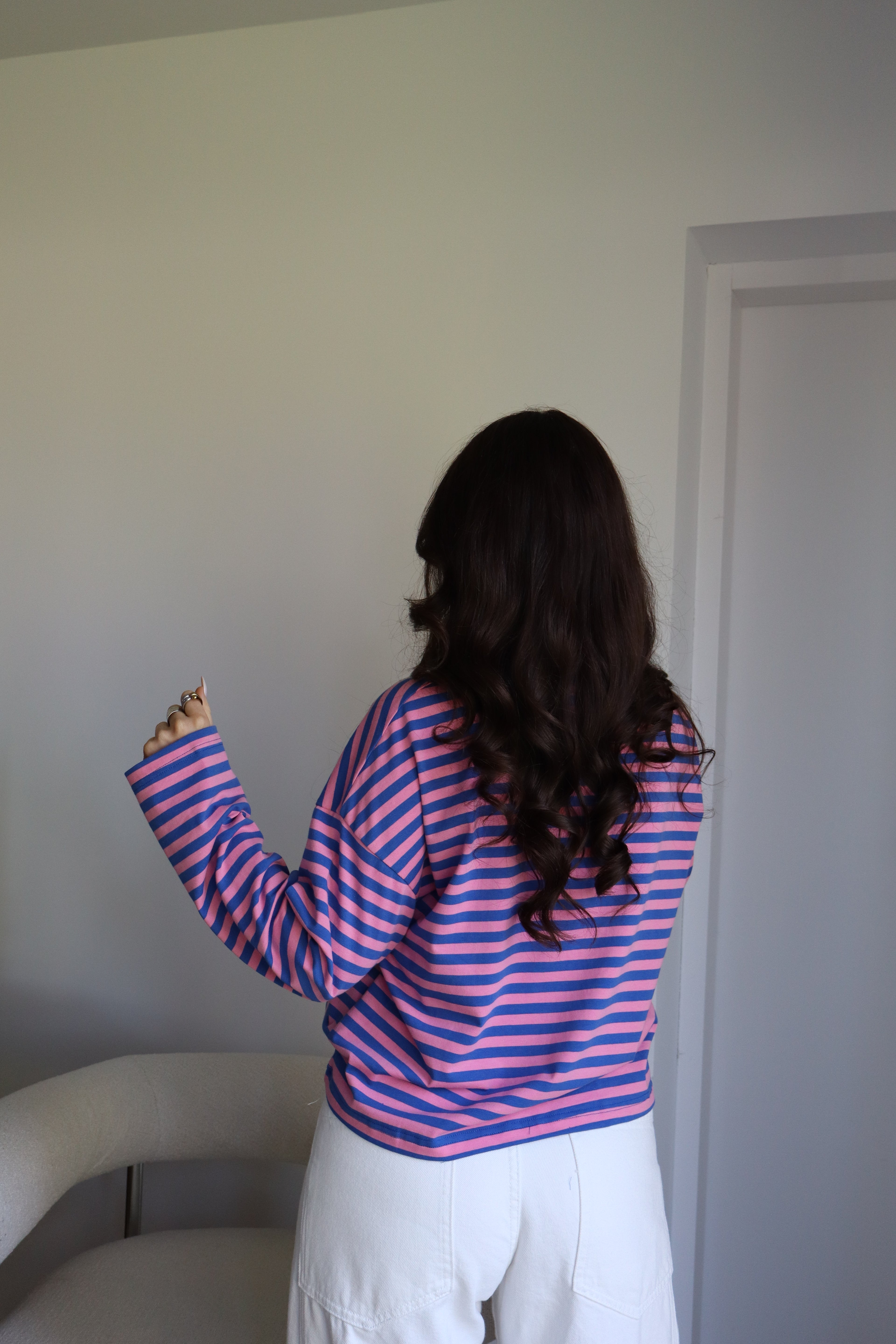 TOP RAYÉ CAMILLE ROSE ET BLEU