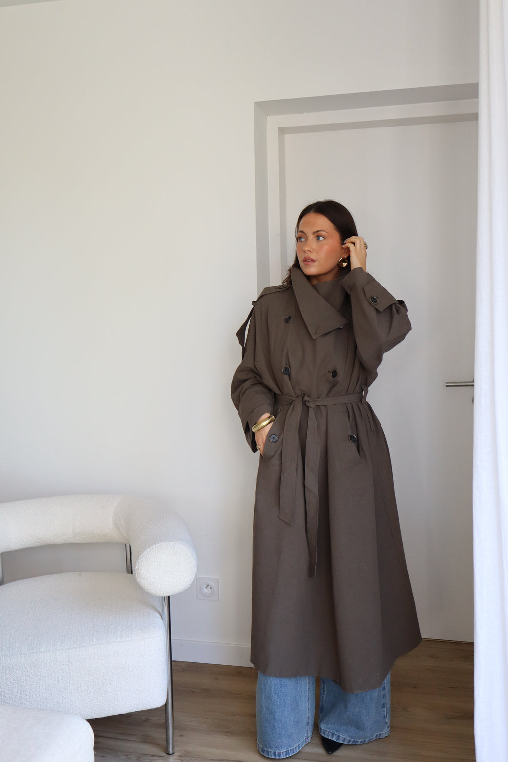 TRENCH LONG KAKI BASILE