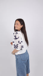 CHEMISE FLEURS TANIA BLANCHE