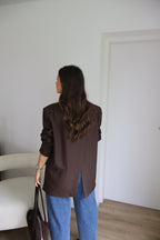 PRECOMMANDE - BLAZER MARRON FONCÉ TAO