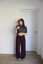PANTALON DROIT BORDEAUX ROXANE