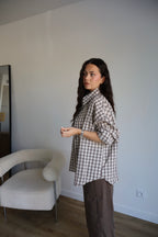 CHEMISE CARREAUX LOLY ECRU