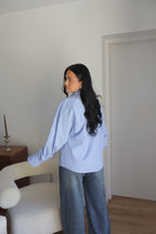CHEMISE RAYEE ALIENOR BLEU
