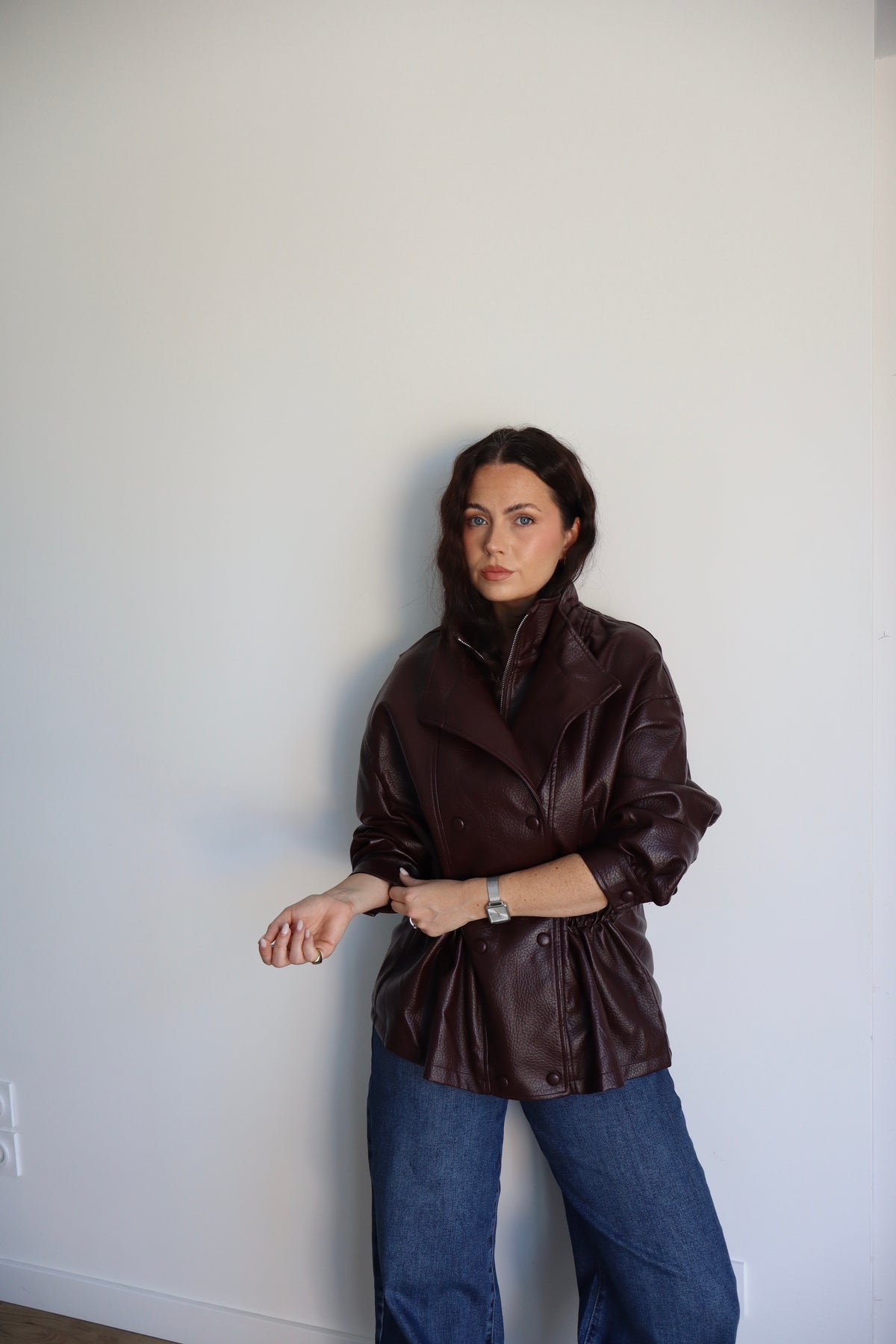 VESTE SIMILI LOUNA BORDEAUX